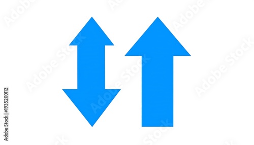 Free Download Blue up and down arrows on white background, conveying direction and movement - GFXLoad
