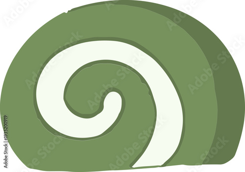 matcha roll cake illustration