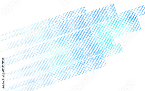 Minimalist binary code matrix background with glowing data lines. Concept of cloud computing, AI, and modern data systems