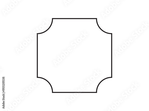 Concave corner square outline
