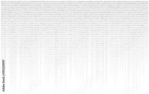 Flowing binary data wave on light background. Represents big data transfer, virtual reality systems, and computer science