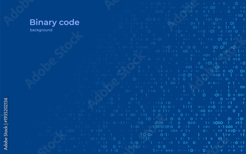 Digital Binary Code Matrix Background. Abstract Flow of Data and Numbers in Virtual Space. Technology Concept of Programming, Artificial Intelligence, and Cyber Network Innovation