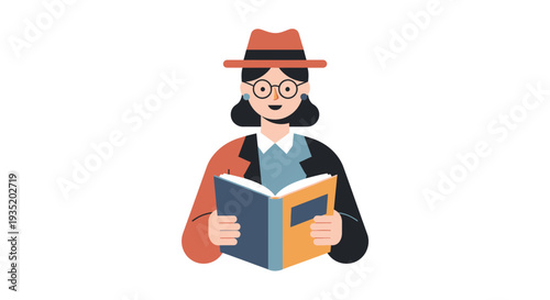 A professional young woman in business attire sits at a modern office desk while smiling warmly and working on her sleek laptop in a bright corporate environment