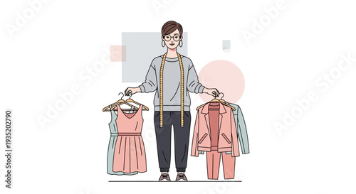 A professional young woman in business attire sits at a modern office desk while smiling warmly and working on her sleek laptop in a bright corporate environment