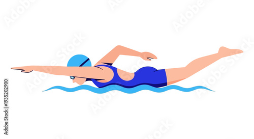 A professional young woman in business attire sits at a modern office desk while smiling warmly and working on her sleek laptop in a bright corporate environment