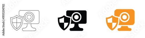 Computer monitor with shield for cybersecurity and data protection