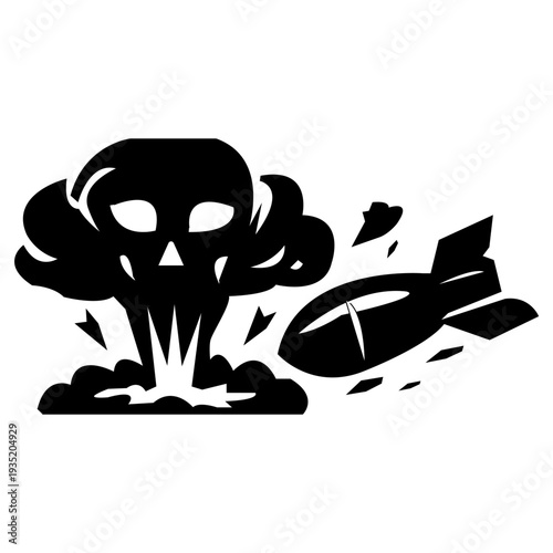 missile silhouette icon design template