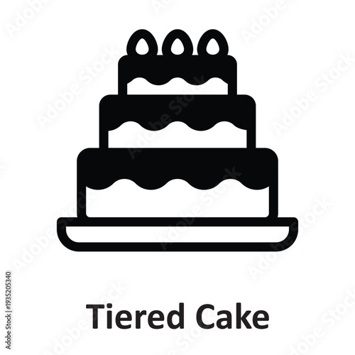 Tiered Cake Vector Icon which can easily modify or edit