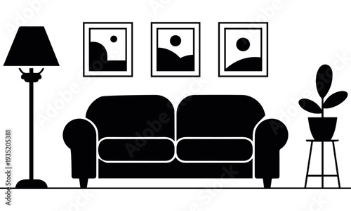 Print Innovative living room silhouette concepts for unique home