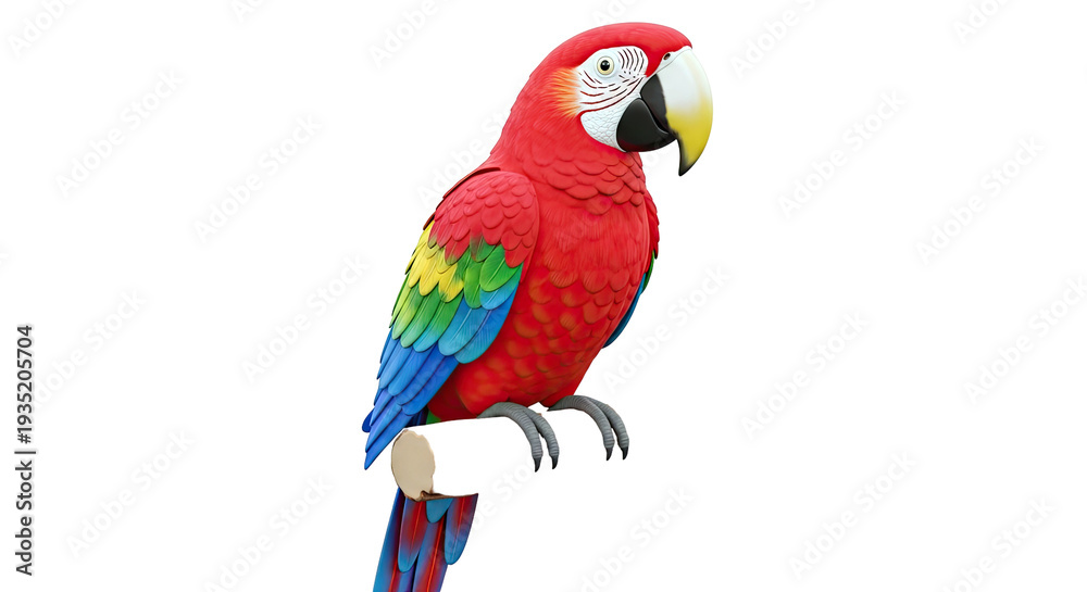 Fototapeta premium Scarlet Macaw Parrot Perched on a Branch