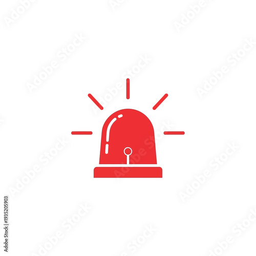 Red flashing alarm light icon - alert signal and warning indicator for emergencies
