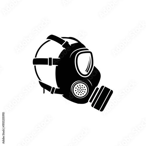Vector illustration of a protective gas mask, essential for respiratory defense against hazardous environments and airborne threats, symbolizing safety and emergency preparedness