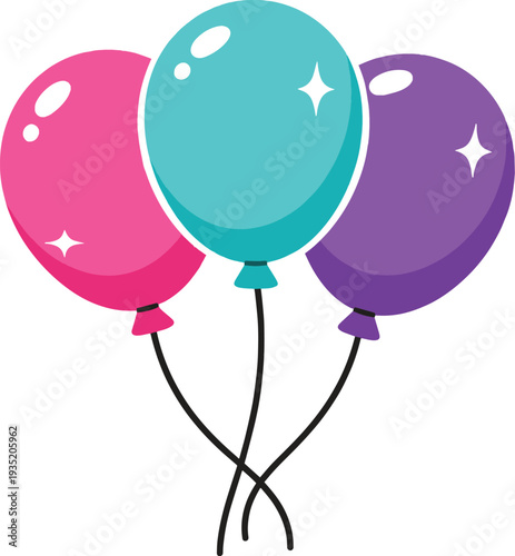 Festive Colorful Balloons Party Celebration Vector