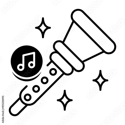 This Shehnai icon is suitable for Holi Indian Festival.