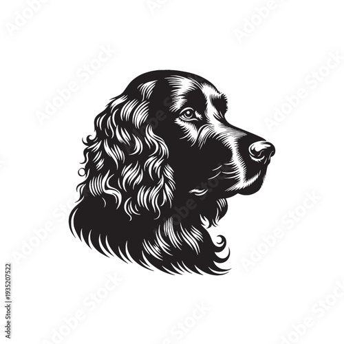 Irish Setter Dog Outline Vector – Minimalist Purebred Dog Silhouette Logo Design - Irish Setter Dog Silhouette.