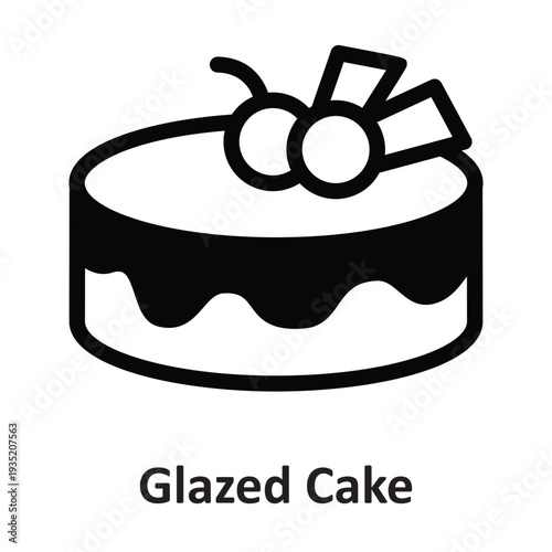 Glazed Cake Vector Icon which can easily modify or edit