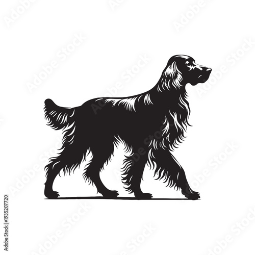 Irish Setter Dog Outline Vector – Minimalist Purebred Dog Silhouette Logo Design - Irish Setter Dog Silhouette.