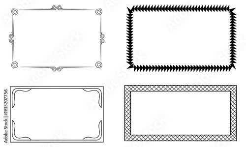 Collection of four different square frame designsCollection of four different square frame designs
