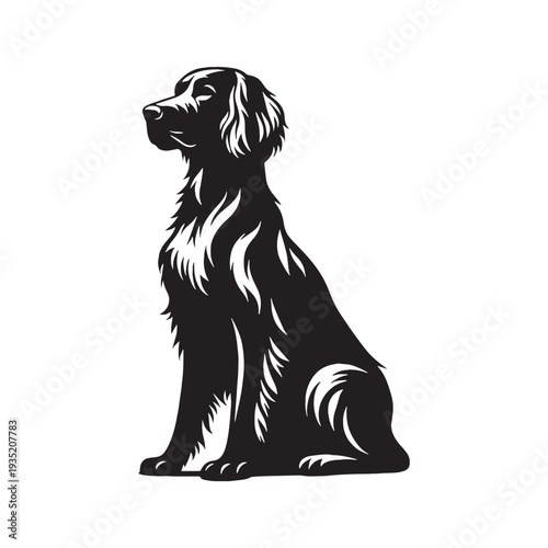 Irish Setter Dog Outline Vector – Minimalist Purebred Dog Silhouette Logo Design - Irish Setter Dog Silhouette.