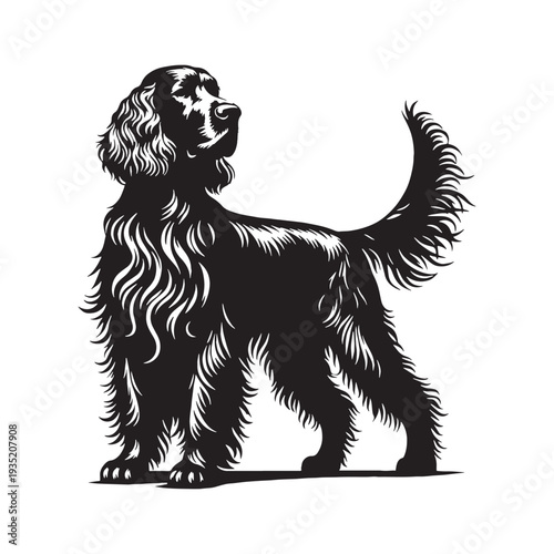 Irish Setter Dog Outline Vector – Minimalist Purebred Dog Silhouette Logo Design - Irish Setter Dog Silhouette.
