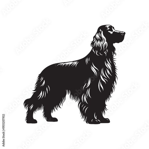 Irish Setter Dog Outline Vector – Minimalist Purebred Dog Silhouette Logo Design - Irish Setter Dog Silhouette.
