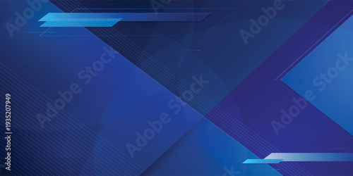 Abstract Blue Geometric Background With Modern Diagonal Shapes for Technology and Corporate Design