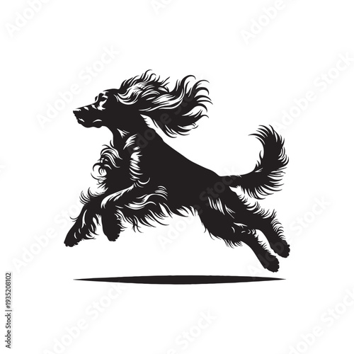 Irish Setter Dog Outline Vector – Minimalist Purebred Dog Silhouette Logo Design - Irish Setter Dog Silhouette.