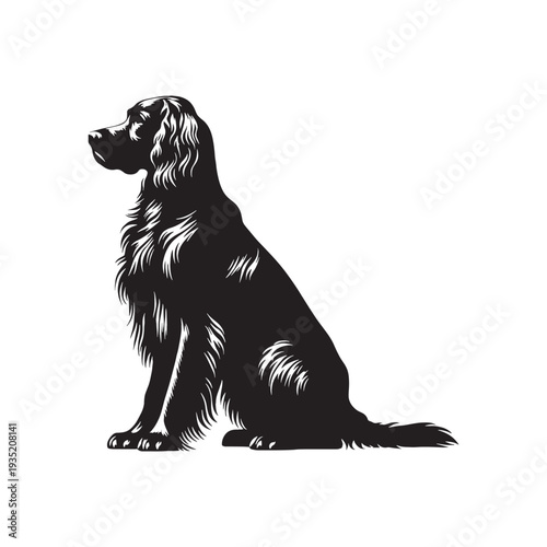 Irish Setter Dog Outline Vector – Minimalist Purebred Dog Silhouette Logo Design - Irish Setter Dog Silhouette.