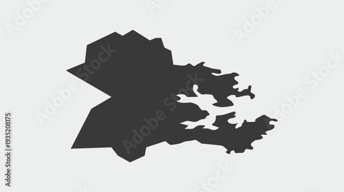 Maine State Map Silhouette Outline - Minimalist Black Geographic Shape of US New England Region on White Background