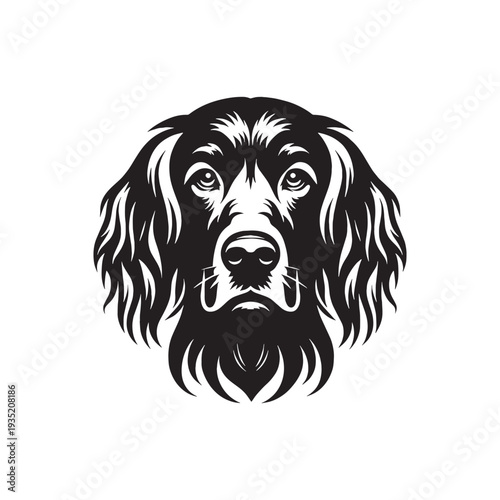 Irish Setter Dog Outline Vector – Minimalist Purebred Dog Silhouette Logo Design - Irish Setter Dog Silhouette.