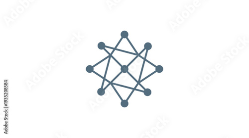 Abstract geometric network graphic of interconnected points and lines. Minimalist illustration symbolizing complex data structures, technological systems, and modern digital connections