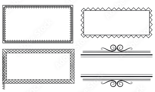 Collection of ornate rectangular frames and bordersCollection of ornate rectangular frames and borders