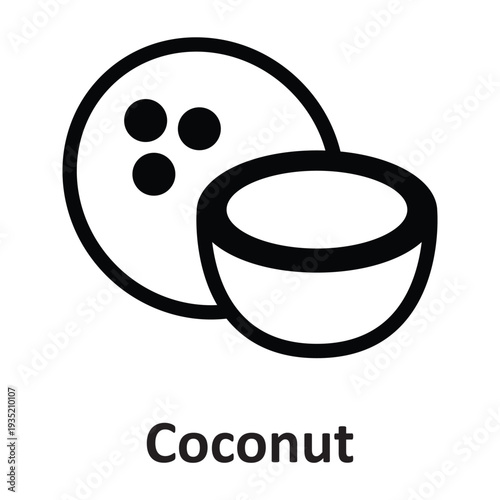 Coconut Vector Icon which can easily modify or edit