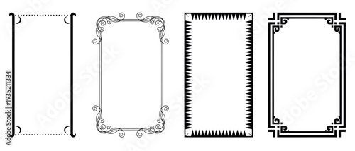 Collection of four ornate rectangular border framesCollection of four ornate rectangular border frames