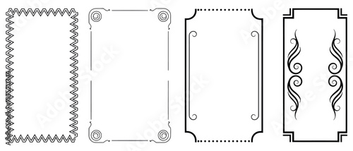 Collection of four unique border designs for decorative templatesCollection of four unique border designs for decorative templates