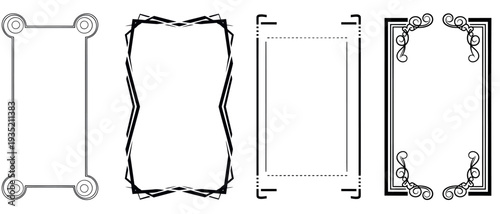Collection of four unique rectangular frame designsCollection of four unique rectangular frame designs