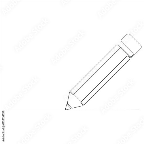 Pencil continuous oneline drawing vector illustration