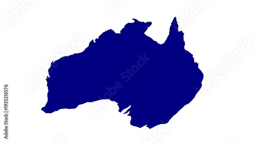 Australia map silhouette isolated on white background vector illustration blue