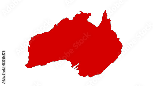Australia map silhouette red vibrant isolated on white background vector illustration