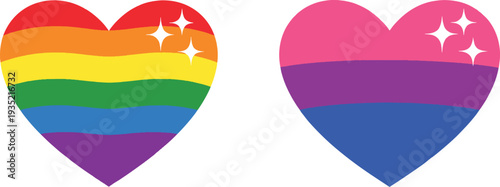 LGBTQ Pride Heart Symbols Vector