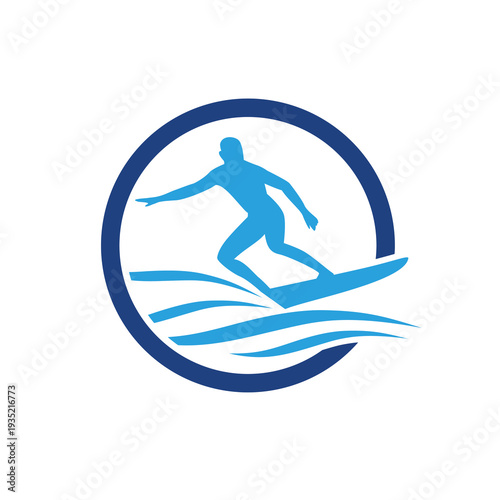 Surfer logo icon isolated on white background