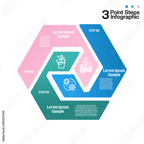 Venn diagram infographic chart template for business 3 parts, options, presentation with venn diagram elements vector editable illustration.
