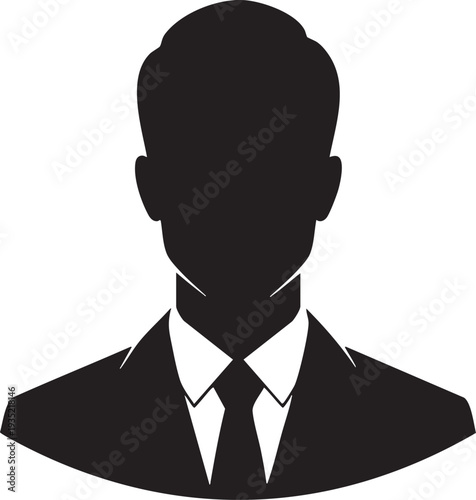 Black and white silhouette of a man in a business suit formal wear
