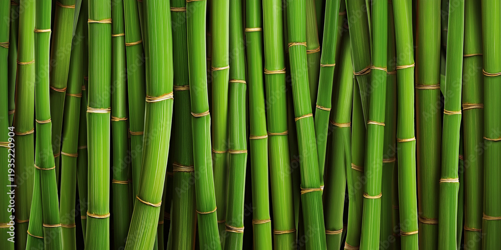 Fototapeta premium Dense Vertical Bamboo Forest Texture green stalks isolated on a transparent background