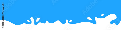 White milk splash or liquid wave as a bottom border, footer for webpage