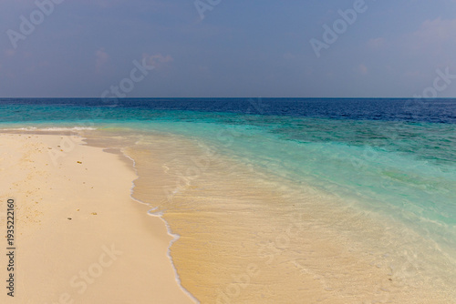 tropical beach with blue sky