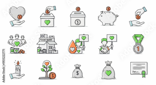 Collection of Financial Security Icons Set.