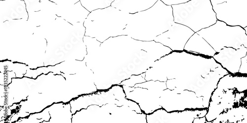 Minimalist cracked wall background with sharp black fissures and worn lower edge, high resolution concrete texture.