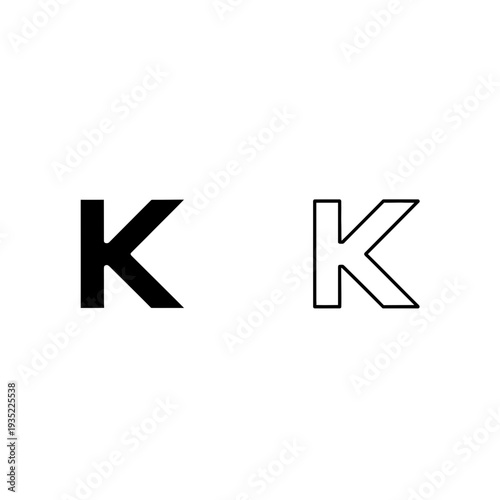 Letter K Icon: Bold Black and Outline Versions for Modern Design and Branding Free Download Letter K Icon: Bold Black and Outline Versions for Modern Design and Branding - GFXLoad