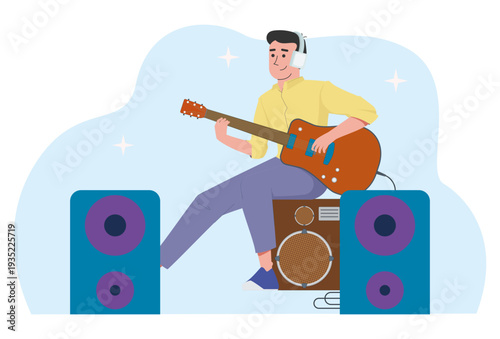 Blues Concept Illustration Vector Style
